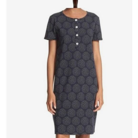 A.P.C. Rue Madame Paris Cherry Dot Cotton Blend Shirt Dress Tie Waist Blue XS - Picture 1 of 11